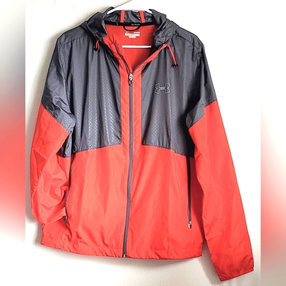 Under Armour Men's AllSeason Gear Full Zip Hooded Windbreaker Jacket Sz L